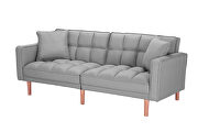 Futon sleeper sofa with 2 pillows light gray fabric by La Spezia additional picture 6