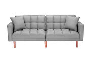 Futon sleeper sofa with 2 pillows light gray fabric by La Spezia additional picture 8