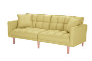 Futon sleeper sofa with 2 pillows yellow fabric additional photo 4 of 10