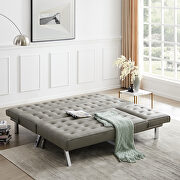 Reversible sectional sofa sleeper gray pu with metal legs by La Spezia additional picture 11