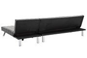 Reversible sectional sofa sleeper gray pu with metal legs by La Spezia additional picture 7