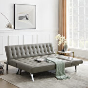Reversible sectional sofa sleeper gray pu with metal legs by La Spezia additional picture 10