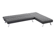 Reversible sectional sofa sleeper gray fabric by La Spezia additional picture 11