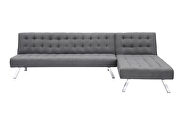 Reversible sectional sofa sleeper gray fabric by La Spezia additional picture 7