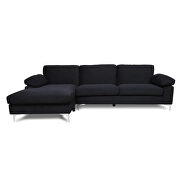 Sectional sofa black velvet left hand facing additional photo 2 of 6
