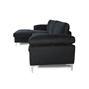 Sectional sofa black velvet left hand facing additional photo 3 of 6