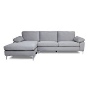 Sectional sofa light gray velvet left hand facing additional photo 3 of 6
