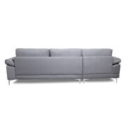 Sectional sofa light gray velvet left hand facing additional photo 5 of 6