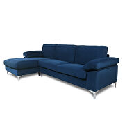 Sectional sofa navy blue velvet left hand facing additional photo 4 of 6