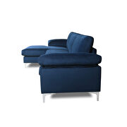 Sectional sofa navy blue velvet left hand facing additional photo 5 of 6
