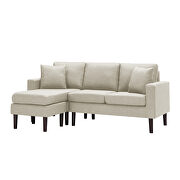 Beige fabric sectional sofa left hand facing with 2 pillows additional photo 3 of 8