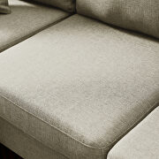 Beige fabric sectional sofa left hand facing with 2 pillows by La Spezia additional picture 6
