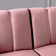 Futon sofa sleeper pink velvet metal legs by La Spezia additional picture 11