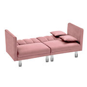 Futon sofa sleeper pink velvet metal legs by La Spezia additional picture 3