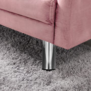 Futon sofa sleeper pink velvet metal legs additional photo 5 of 10