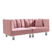 Futon sofa sleeper pink velvet metal legs by La Spezia additional picture 6