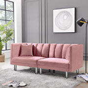 Futon sofa sleeper pink velvet metal legs by La Spezia additional picture 7
