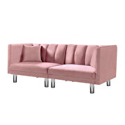 Futon sofa sleeper pink velvet metal legs by La Spezia additional picture 8
