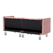 Futon sofa sleeper pink velvet metal legs by La Spezia additional picture 9