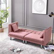 Futon sofa sleeper pink velvet metal legs by La Spezia additional picture 10