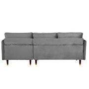 Light gray soft velvet fabric reversible sectional sofa by La Spezia additional picture 5