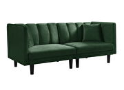 Futon sofa sleeper green velvet metal legs additional photo 2 of 7