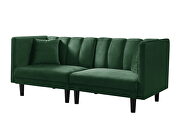 Futon sofa sleeper green velvet metal legs additional photo 4 of 7