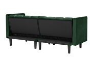 Futon sofa sleeper green velvet metal legs by La Spezia additional picture 6