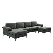 Convertible sectional sofa dark gray fabric by La Spezia additional picture 2