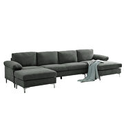 Convertible sectional sofa dark gray fabric by La Spezia additional picture 3