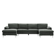 Convertible sectional sofa dark gray fabric by La Spezia additional picture 4