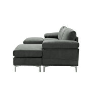 Convertible sectional sofa dark gray fabric by La Spezia additional picture 6