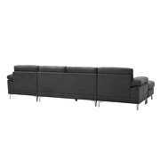Convertible sectional sofa dark gray fabric by La Spezia additional picture 7