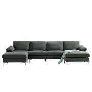 Convertible sectional sofa dark gray fabric by La Spezia additional picture 8