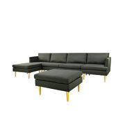 Dark gray polyester fabric modern convertible sectional sofa by La Spezia additional picture 13