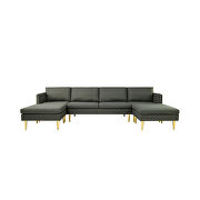 Dark gray polyester fabric modern convertible sectional sofa by La Spezia additional picture 7