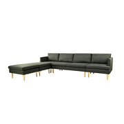 Dark gray polyester fabric modern convertible sectional sofa by La Spezia additional picture 10