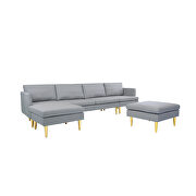 Light gray polyester fabric modern convertible sectional sofa by La Spezia additional picture 12