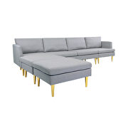 Light gray polyester fabric modern convertible sectional sofa by La Spezia additional picture 13