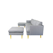Light gray polyester fabric modern convertible sectional sofa by La Spezia additional picture 14