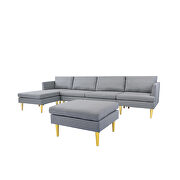 Light gray polyester fabric modern convertible sectional sofa by La Spezia additional picture 6