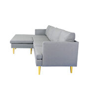 Light gray polyester fabric modern convertible sectional sofa by La Spezia additional picture 7