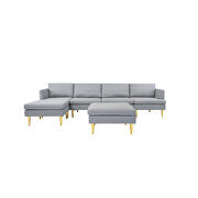 Light gray polyester fabric modern convertible sectional sofa by La Spezia additional picture 8