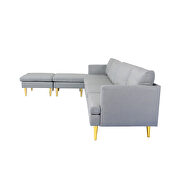 Light gray polyester fabric modern convertible sectional sofa by La Spezia additional picture 9