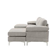 Light gray fabric relax lounge convertible sectional sofa by La Spezia additional picture 2