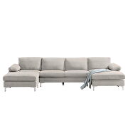 Light gray fabric relax lounge convertible sectional sofa by La Spezia additional picture 3