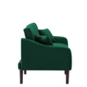 Green velvet upholstery futon sofa sleeper with 2 pillows by La Spezia additional picture 6