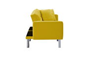 Yellow velvet futon sofa sleeper with 2 pillows by La Spezia additional picture 6