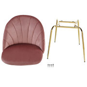 Modern pink dining chair(set of 2 ) with iron tube golden legs, velvet cushions and comfortable backrest by La Spezia additional picture 6