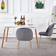 Modern gray dining chair (set of 2) with iron tube golden legs, velvet cushion and comfortable backrest by La Spezia additional picture 14